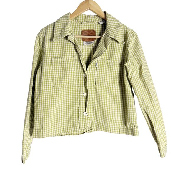 Levi’s Janey Check Green Plaid Button Front Jacket Size Medium - Picture 5 of 15